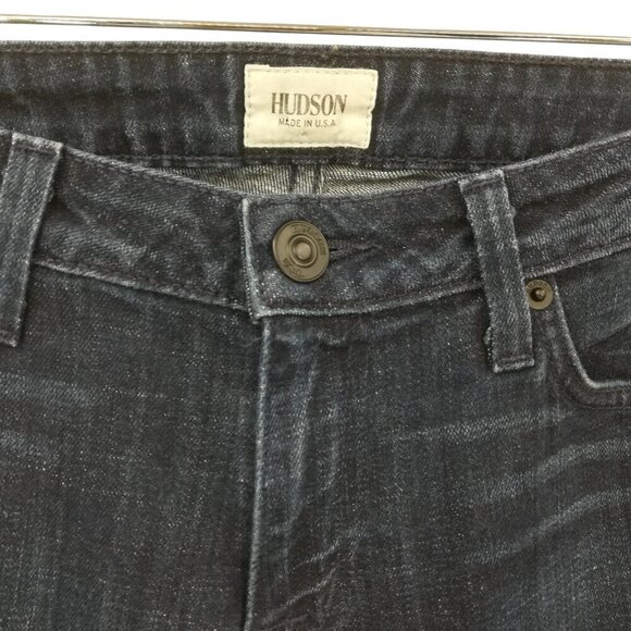 Hudson Low Rise Flare Leg Stretch Dark Wash Jeans Size 27 Flap Pockets Flared - Picture 2 of 11